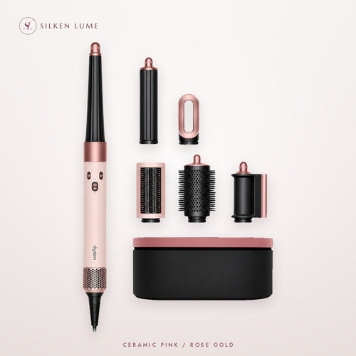 Dyson Airwrap i.d. HS08 in Ceramic Pink and Rose Gold with attachments and case