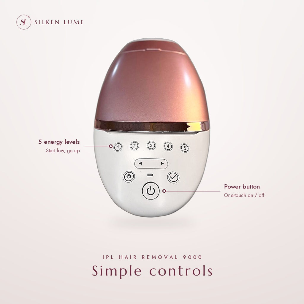 Philips IPL control panel with 5 energy levels and power button