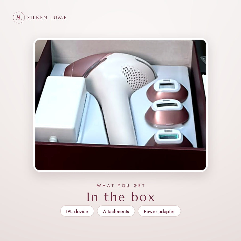Philips IPL in the box with attachments and power adapter