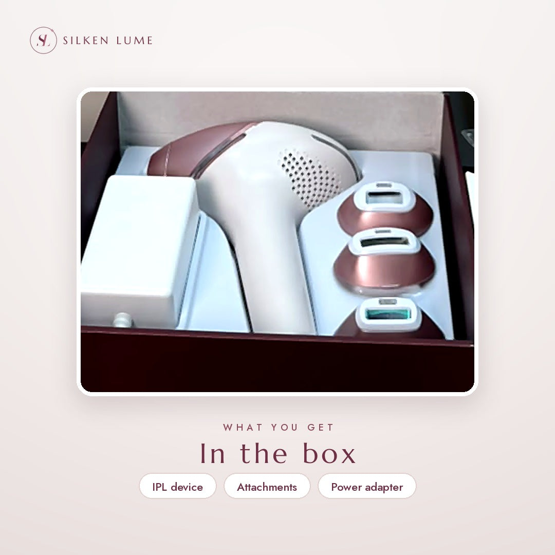 Philips IPL in the box with attachments and power adapter